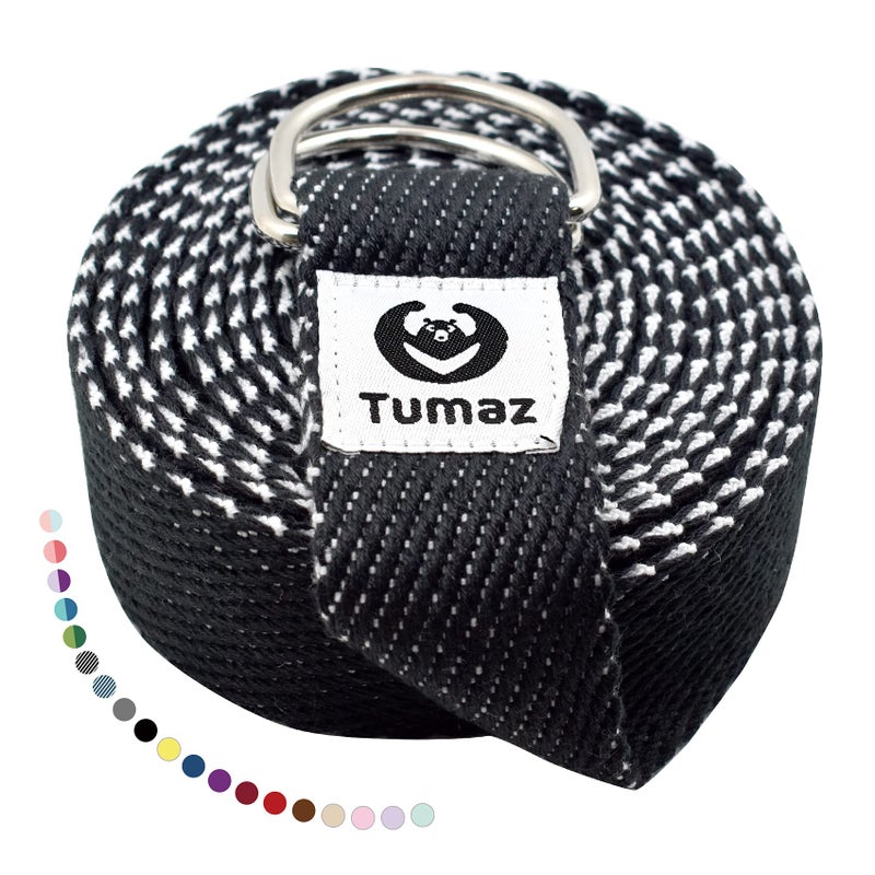 Tumaz Yoga Strap/Stretch Bands [15+ Colors, 6/8/10 Feet Options] with Extra Safe Adjustable D-Ring Buckle, Durable and Comfy Delicate Texture - Best for Daily Stretching, Physical Therapy, Fitness - Image 1